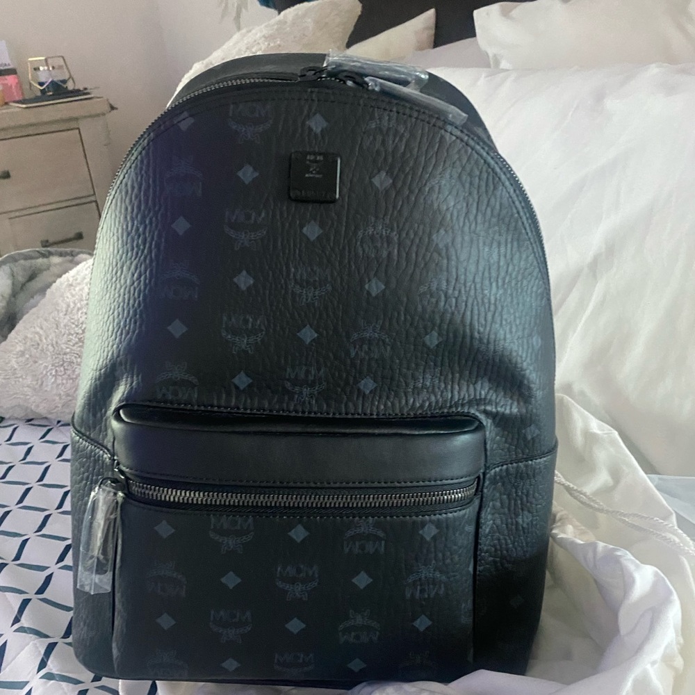 NWT MCM Stark Visetos black backpack